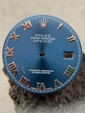 #1758 QUADRANTE ROLEX 16234 116200 116234 16014 DATEJUST BLUE ROMAN DIAL ISSUE