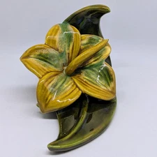 Royal Haeger Calla Lilly Bookend Royal Hickman R475 Brown Green Art Pottery 