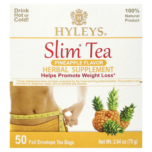 Slim Tea, Pineapple, 50 Foil Envelope Tea Bags, 2.64 oz (75 g)