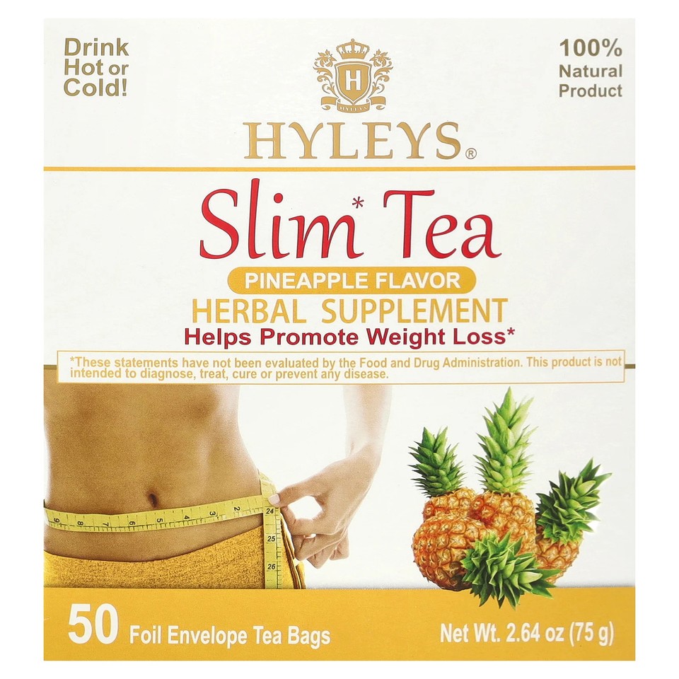Slim Tea, Pineapple, 50 Foil Envelope Tea Bags, 2.64 oz (75 g)