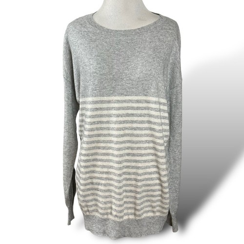 One Teaspoon Sweater Small Wool Cashmere Striped Gray Dolman Tunic Oversized - Picture 8 of 10