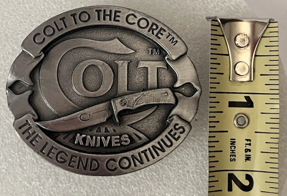 Vintage Limited Pewter Colt Knives Belt Buckle United Cutlery Brand USA - Image 4 of 4