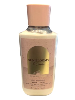 Bath & Body Works Sun Blooms & Suede Body Lotion 8 FLOZ NEW Shea Butter Coco Oil