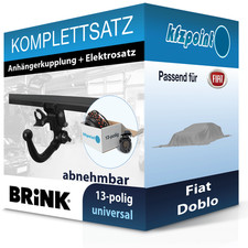 Für Fiat Doblo 22- BRINK Anhängerkupplung abnehmbar + 13polig E-Satz neu