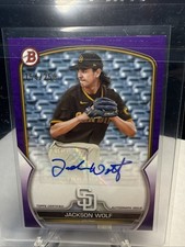 2023 Bowman - Paper Prospect Autographs Jackson Wolf #PPA-JWF Purple Border /250
