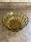 Vintage Anchor Hocking Fairfield Amber Glass 9" Large Salad Bowl Scalloped Rim