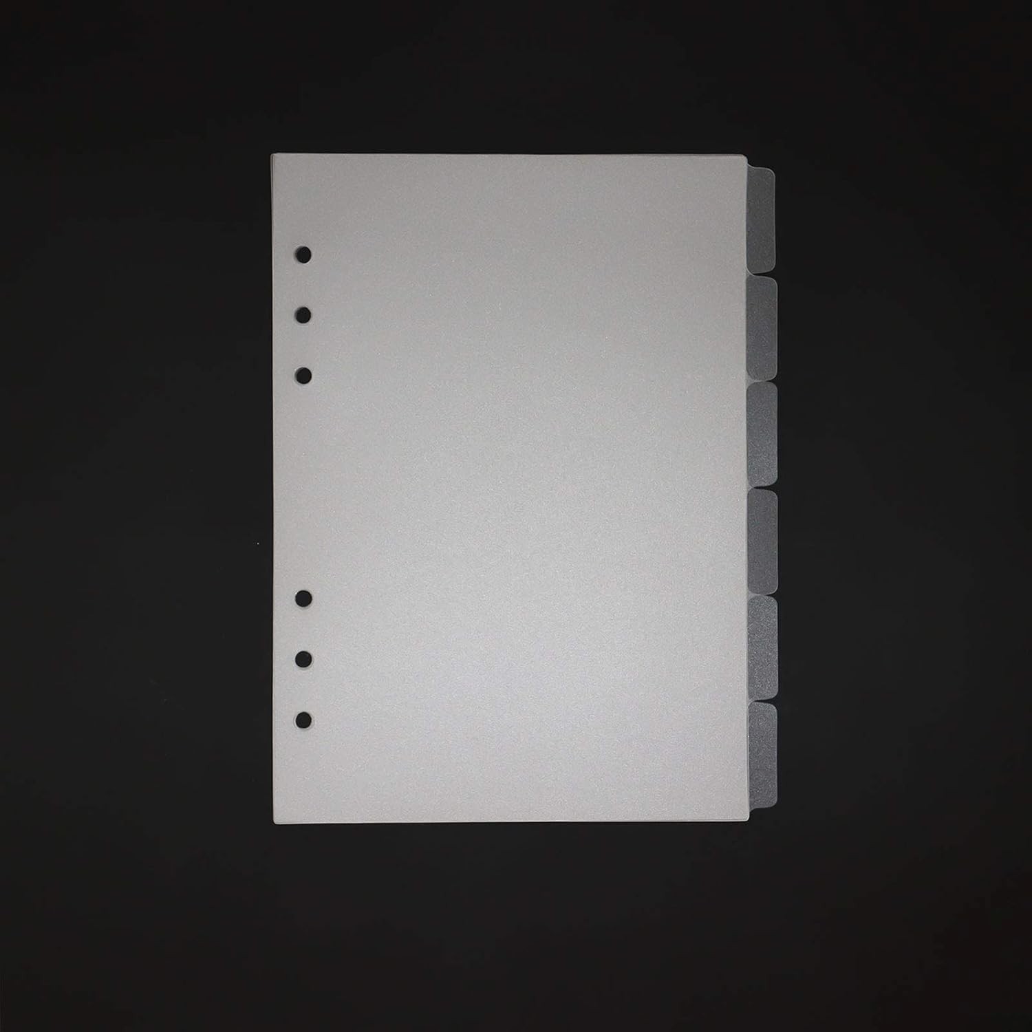 A5 Binder Dividers,6 Tab Transparent Index Dividers, 6 Holes Clear 