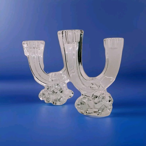 Cristallerie de Vannes - Paire Chandelier 2 branche cristal art déco Daum France - Bild 1 von 4