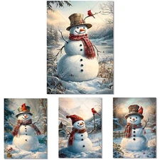 A4 Decoupage Paper 4 CHRISTMAS SNOWMEN Paper Designs Italy Rice Paper Craft