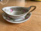 GRAVY BOAT AND UNDER TRAY  PM Bavaria Germany Gold Guild Floral Rose and band — photo 2