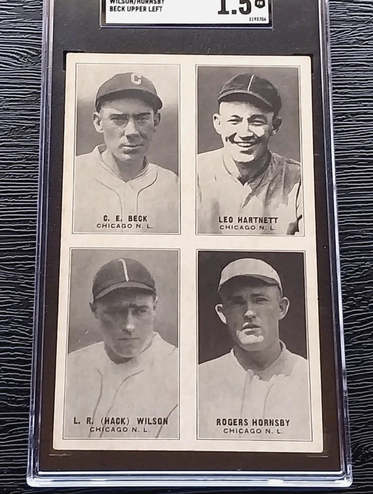 1929-30 EXHIBITS 4 ON 1 HACK WILSON RC ROGERS HORNSBY GABBY HARTNETT RC SGC 1.5 - Image 3 of 4