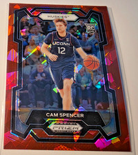 2024-25 Panini Prizm Draft Picks Prizms Red Ice #94 Cam Spencer UConn