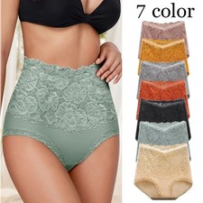 3 Pcs Ladies Cotton High Waist Briefs Knickers Tummy Control Lingerie M-XL
