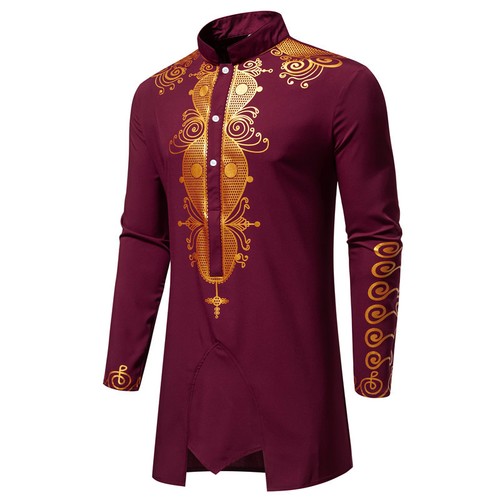 Neu Herren National Style Robe Druck Set Modisch und Lässig Zweiteiliges Set - Bild 8 von 28