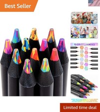 Rainbow Colored Pencils Set 12 Bright Art Supplies for Kids Teens Gifts
