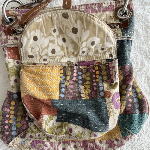 Vintage Y2K Fossil Umhängetasche mehrfarbig Patchwork Style Boho Retro - Bild 3 von 14