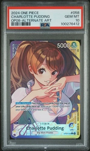 ONE PIECE OP08-TWO LEGENDS ALTERNATE ART #058 CHARLOTTE PUDDING PSA 10 GEM MINT!