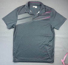 PGA Tour Pro Series Golf Polo Shirt Men's Large Gray Performance Short Sleeve
