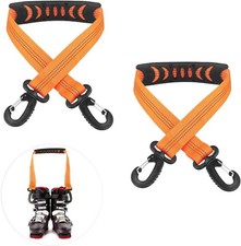 2pcs Ski and Boot Carrier Straps, 20.7x1 Inch Portable Ski Carrier Straps with A