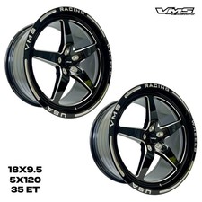 2 Vms Racing 5x120 V Star Drag Wheels Race Track Rims Set 18x9.5 35 Et 6.5 Bs