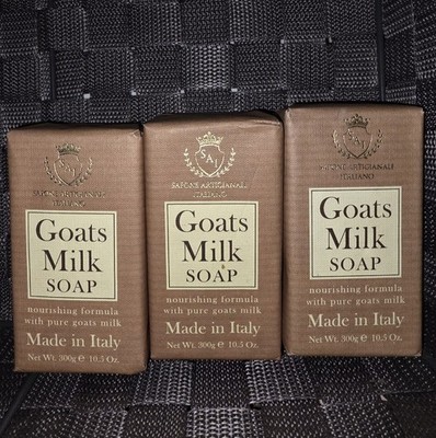 Goat's Milk Scrub Soap Bar 10.5 Oz Sapone Artigianale Italiano (2 Bars)