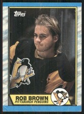 1989-90 Topps #193 Rob Brown Pittsburgh Penguins Hockey Card 37120