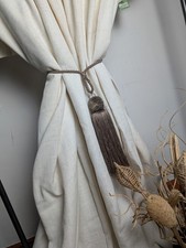 1x Single Bespoke Oatmeal Linen looks like curtain Extra Wide 285x210cm