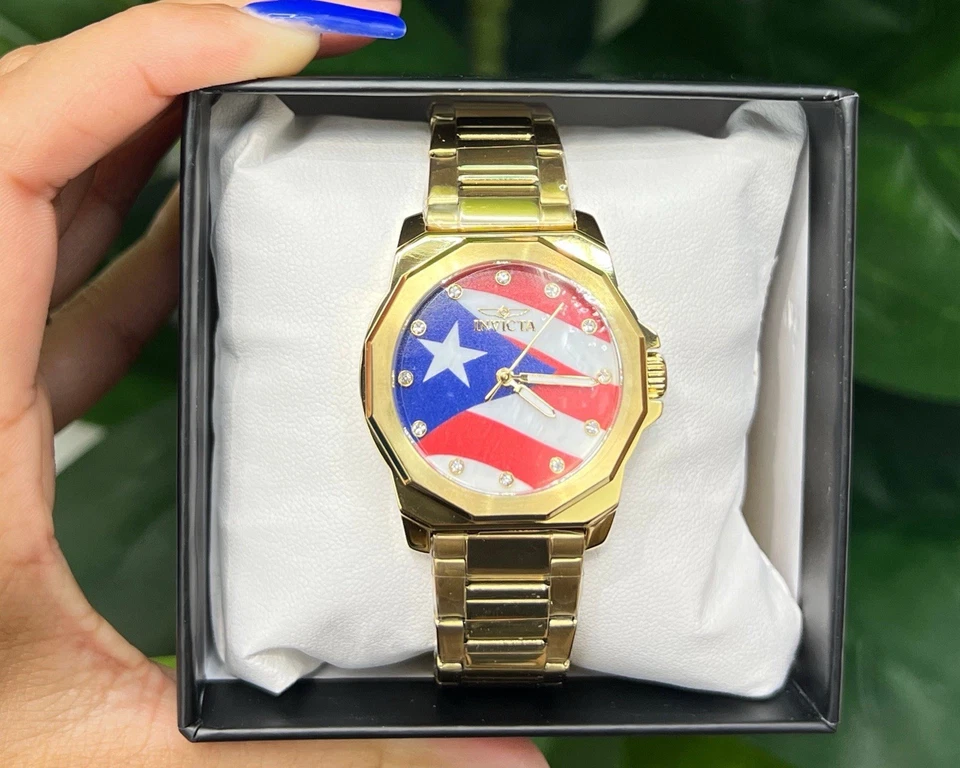 R33- Invicta Puerto Rico  Women’s Watch w/ Mother of Pearl Dial 34mm W.G - Image 3 of 3