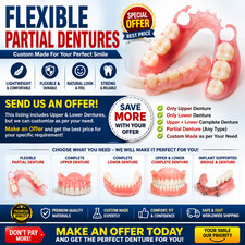 Flipper Upper & Lower Set of Affordable Custom Flexible Valplast Partial Denture