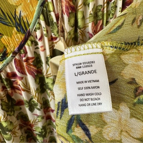 Easel Maxi Dress Women Large Floral Print Tiered Patchwork Sundress Loose Flowy - Picture 9 of 10