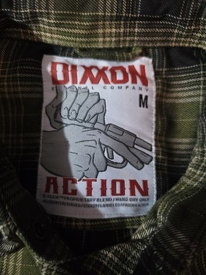Dixxon Shirt Womens Medium Green Black Plaid Button Snap Action Flannel