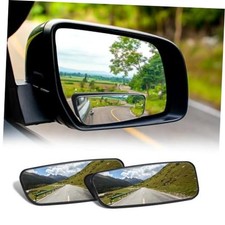 2 PCS Car Rear View Blind Spot Mirror, 3.7 x 1.4 Inches HD Glass Rectangle