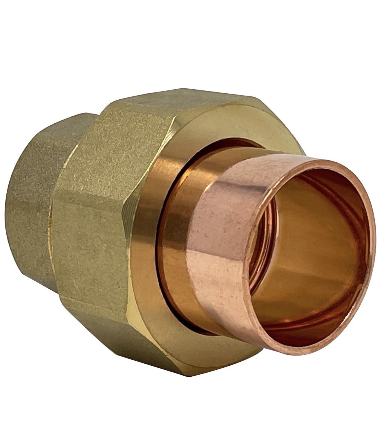 STREAMLINE 1" Copper + Brass Union C x C - BRASS PIPE FITTING - NEW IN PACKAGE!