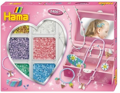 Malte Haaning Plastic A/S Hama  Bügelperlen Kreativbox Schmuck Pink.