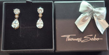 Thomas Sabo sterling silver zircon tear drop earrings new & boxed