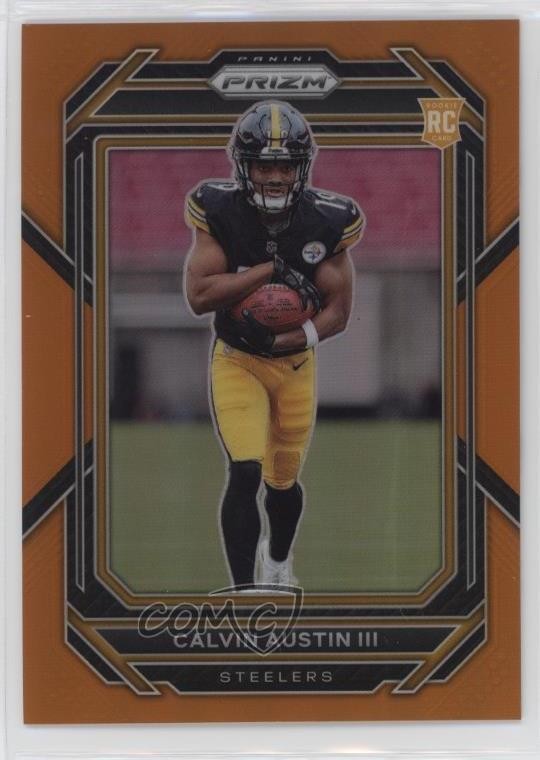 2022 Panini Prizm Rookies Orange Prizm /249 Calvin Austin III #338 Rookie RC