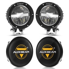 AUXBEAM 4" LED Work Light Bar Spot Pods Hi/Lo DRL Driving Lamps  Covers Shield