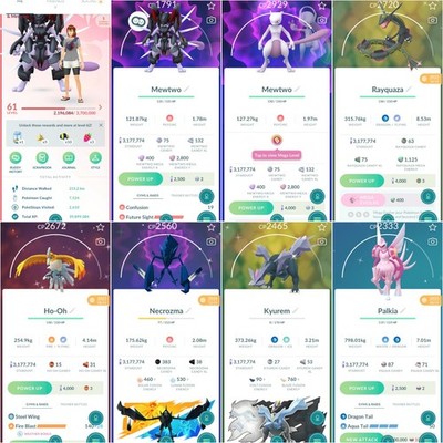 Pokémon Acc Go - Lvl61 - 34 Shiny - 246 Legendary - 9.457   