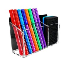 Magnetic Dry Erase Marker Holder - Non-Slip Acrylic Pen Organizer with Powerf...