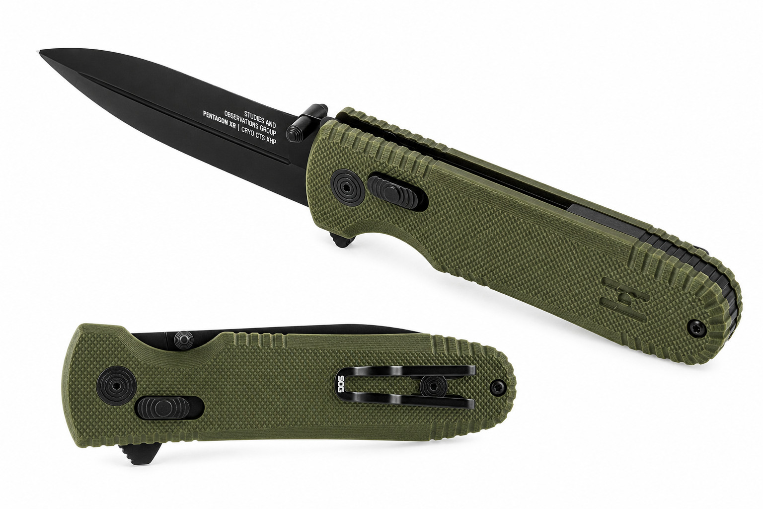 SOG Pentagon XR 12610257 Folding Knife CTS-XHP Spear Point G10 XR Lock