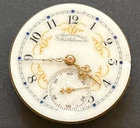 Antique Waltham Model 1890 L Pocket Watch Movement Fancy Dial Parts 6s 11j USA