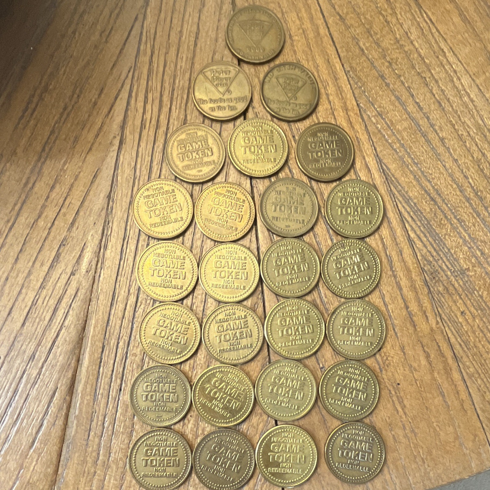 Peter Piper Pizza Brass Arcade Tokens Lot of 26 w/ Rocky Token & 2 ...