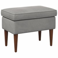 Hocker Hellgrau Samt 55X35X41 Cm Sitzhocker Polsterhocker