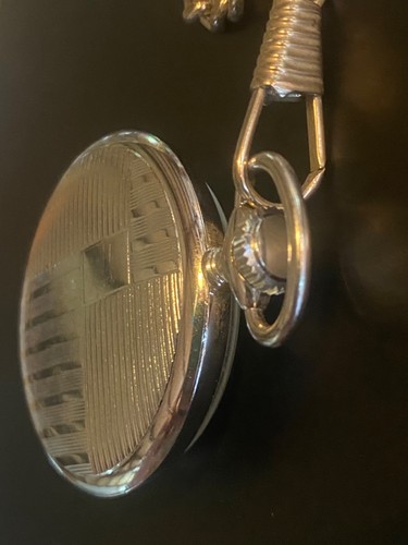 Reloj Bolsillo Mecánico Vintage Early Kronotron Tono Plata con Cadena Larga Sin Probar - Imagen 17 de 18