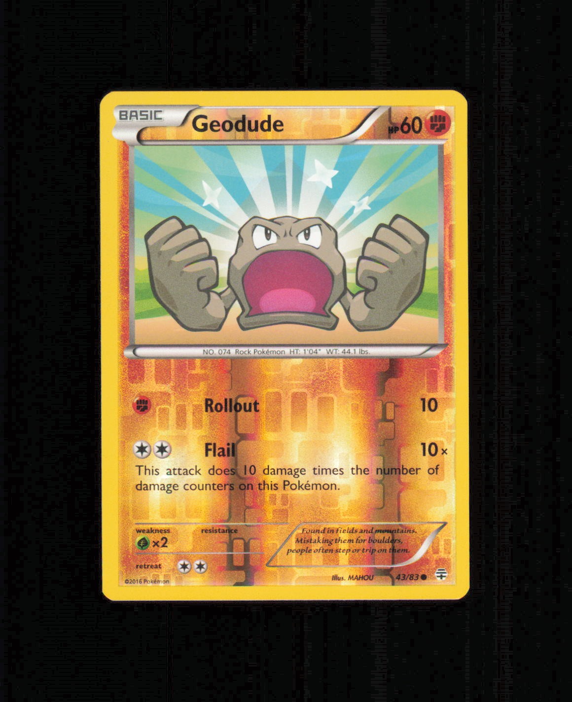 Geodude 43/83 Generations Reverse Holo Lightly Played