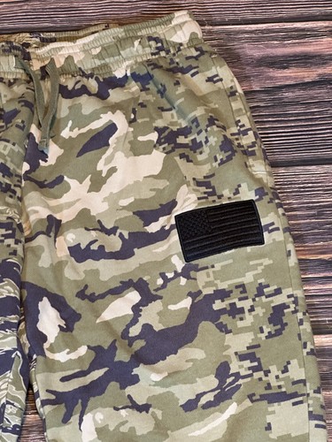 Under Armour Project Rock Jogger Pants Mens Large Camo Freedom American Flag - Picture 3 of 14