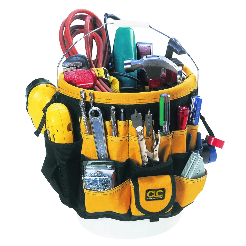 Custom Leathercraft4122 In & Out Bucket, 61 Pocket, Black/Yellow - Image 3 of 4