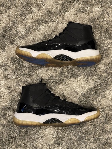 Nike Air Jordan 11 Retro 2009 Space Jam 378037-041 Men's Size 10.5 Black Patent - Afbeelding 3 van 8