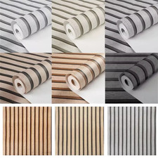 3D Wooden Slat Panelling Wallpaper 3D Wood Panel Effect Stripe Room Wall Paper