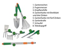 Gartenwerkzeug GartengeräTe Garten Werkzeug Rechen Schaufel Harke 8 Tlg Set